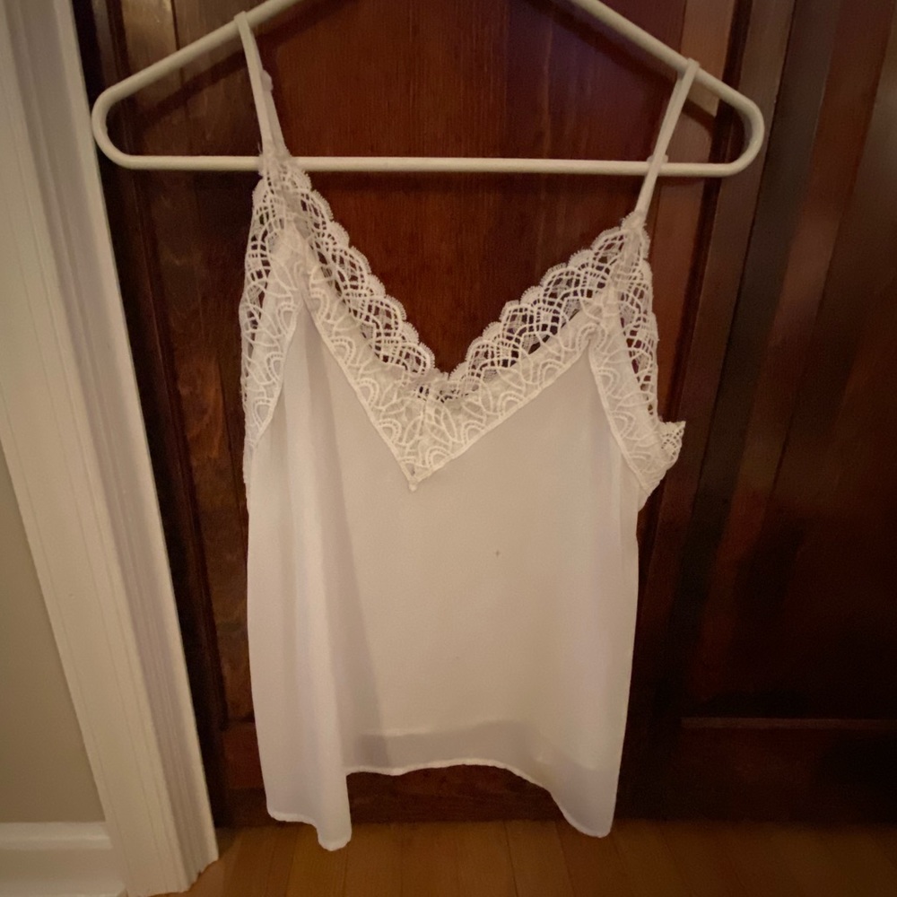 A white lacy top that is perfect for summer!